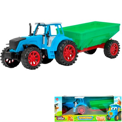 Трактор с прицепом 34*11*13 см в кор 2304A0336-R - фото 69882406