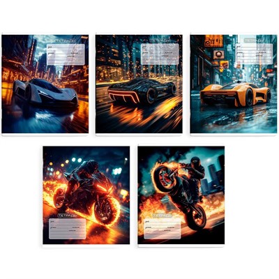 Тетрадь 12 л. косая линия Огненный драйв 70203 - фото 69882565