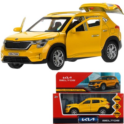 Модель SELTOS-12-YE KIA seltos длина 12 см, двери, багаж., инерц, желтый Технопарк в кор. - фото 69882657