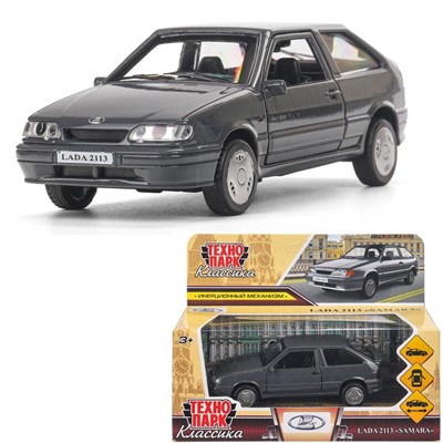Модель 2113-12-GY-WOD ВАЗ-2113 12 см, двери, багаж, инер,серый Технопарк в кор. - фото 69882874