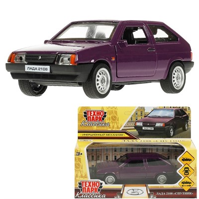 Модель 2108-12-PRP LADA-2108 "СПУТНИК" 12 см, двери, багаж, баклажан Технопарк в кор. - фото 69882888