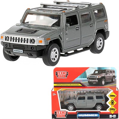 Модель HUM2-12GY Hummer H2 темно-серый Технопарк  в коробке - фото 69883827