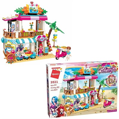 Конструктор C2021 Розовый мир: Пляжное кафе 527 дет. QMAN - фото 69883850