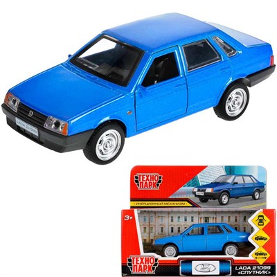 Модель 21099-12-BU LADA-21099 Спутник синий Технопарк в коробке - фото 69883961