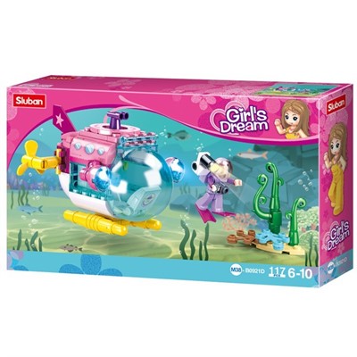 Конструктор Розовая мечта 38-0921D Подводная лодка 117 дет., 1 фигур. - фото 69884456