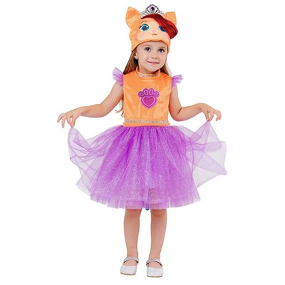 Карнавальный костюм Котенок Жемчужинка размер 104-52 /текстиль/Пуговка/ - фото 69884525