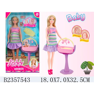 Кукла Kaibibi WG130 Мама с малышом в кор. - фото 69884951