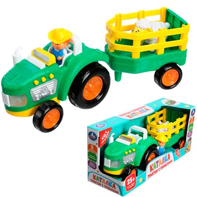 Каталка ТРАКТОР С ПРИЦЕПОМ 25+ песен, фраз и звуков Умка B2329541-R - фото 69885559