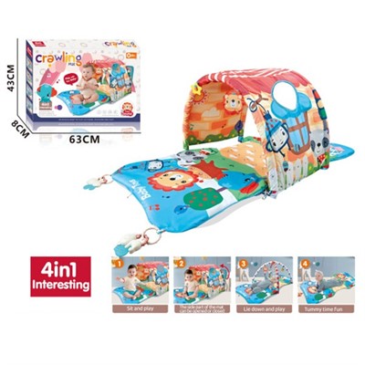 Коврик 918-8181 4 в 1 с игрушками на дугах в кор. - фото 69886209