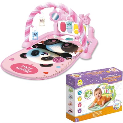 Коврик Levatoys MK1003 Пандочка с игрушками на дугах в кор. - фото 69886271