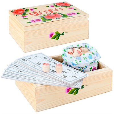 Деревянное Лото подарочное в шкатулке роспись /Колорит/ - фото 69886642