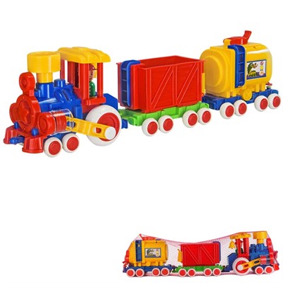 Паровозик Ромашка Детский сад с 2 вагонами С-119-Ф /4/ - фото 69886900