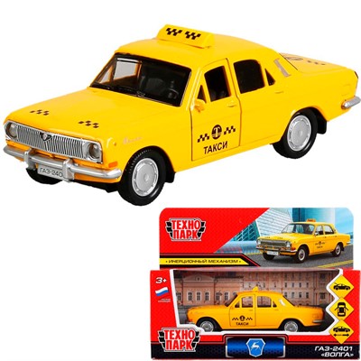 Модель 2401-12TAX-YE ГАЗ-2401 Волга Такси желтый Технопарк в коробке - фото 69887284