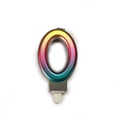 Свеча Цифра Радужная 0 7см 6074258 - фото 69887443