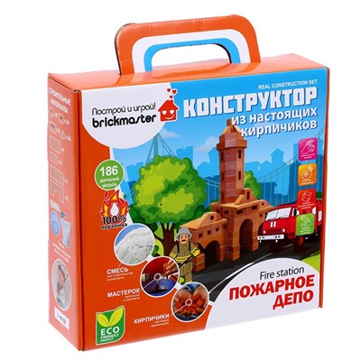 Конструктор из кирпичиков Пожарное депо 201 - фото 69887523