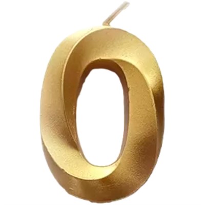 Свеча 5см Цифра Gold 0 6074050 - фото 69888389