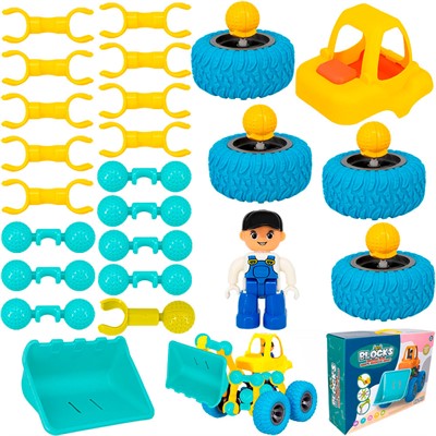 Конструктор 628-4A Строительная техника в коробке - фото 69888441