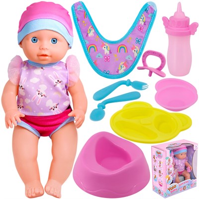 Пупс Yale Baby YL2325D-B 25 см. с аксесс. в кор. - фото 69888610