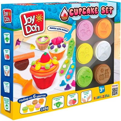 Набор для творчества Масса для лепки Joy Doh набор CUPCAKE SET - ЛЮБИМЫЕ ПИРОЖНЫЕ, 3d формы,18 аксессуаров,6 баночек с тестом KEKS-168 pot /12/ - фото 69889061