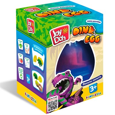 Набор для творчества Масса для лепки Joy Doh набор DINO EGG - ЯЙЦО ДИНОЗАВРА, 3D формы, 2 пакетика с тестом EGG-40 bag/48/ - фото 69889063