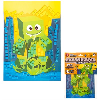 Набор Для Творчества Аппликация Слаймер 4 цв, 200 эл 05395 - фото 69889915