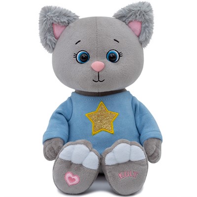 Котик Грей в толстовке со звездой 25см 274/25/тлз - фото 69889991