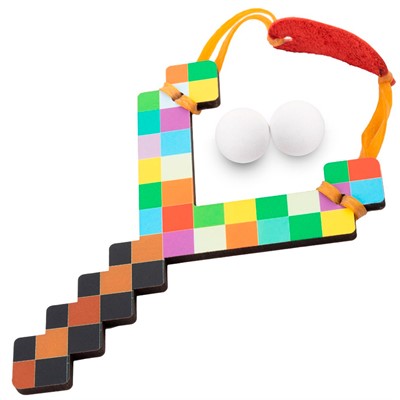 Деревянная Рогатка пиксельная многоцвет 18,5 см. 23049ЯиГ - фото 69890064