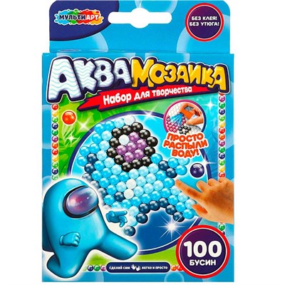 Набор ДТ Аквамозаика космонавты 100 бусин МУЛЬТИ АРТ AB-100HA - фото 69890262