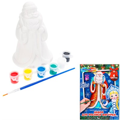 Набор ДТ Фигурка для росписи (краски, кисточка) Дед мороз MultiArt PAINTFIGURE-NY-MA1 - фото 69890271