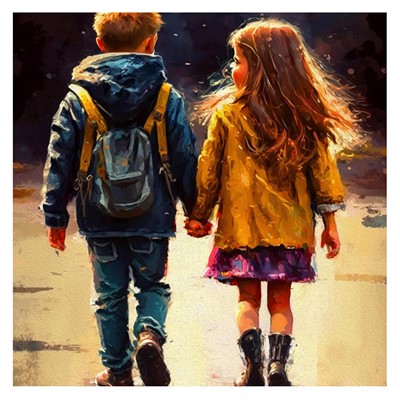 Набор для творчества Алмазная мозаика 30х30 см Детская любовь НД-1077 - фото 69890341