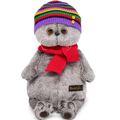 Басик в полосатой шапке с шарфом 30 см Ks30-169 - фото 69890367