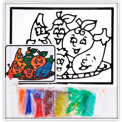 Набор для творчества Насыпь - Наклей Фрукты C-341-57238307 Эра. - фото 69890652