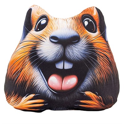 Подушка декоративная мордочка Бобёр 30 см МТГ01105 Levatoys в пак. - фото 69891303