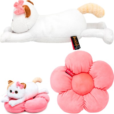 Ли-Ли Кошечка на подушке-цветке (лежачая) LKl18-001 - фото 69891646