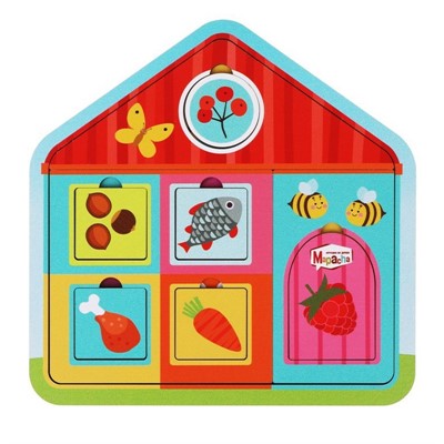 Деревянный Вкладыш Домик со зверятами 962123 - фото 69892597