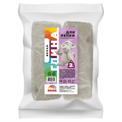 Набор для творчества Глина для лепки вакуумированная белая 2 кг 014 - фото 69893220