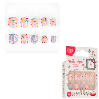 Ногти накладные Lukky Нэйл-Арт Donuts 10 наклад.ногтей на клеевой основе,3-10 лет Т26627 - фото 69893805