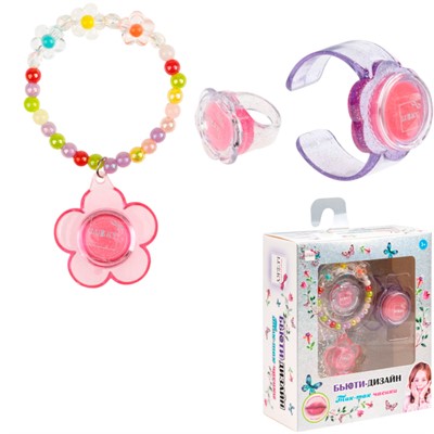 Набор косметики Тик-так часики наб. косметики,бальзамы для губ с блестками Т26653 - фото 69893812