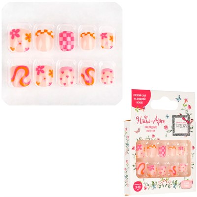Ногти накладные Lukky Нэйл-Арт Flower Power 10 наклад.ногтей на клеевой основе,3-10 лет Т26644 - фото 69893816