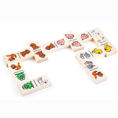 Деревянное домино Животные 5555-1 - фото 69894001