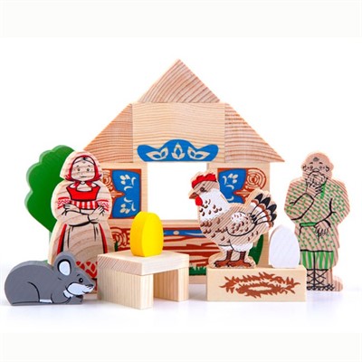 Деревянный конструктор Сказки Курочка Ряба 4534-1 - фото 69894014