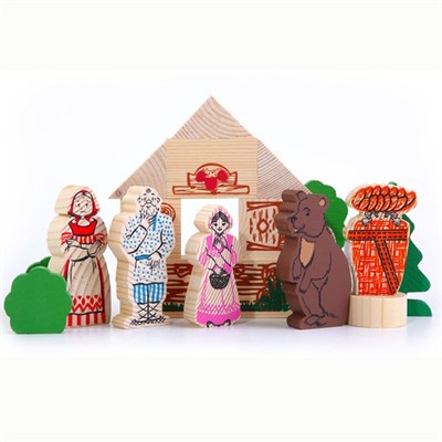 Деревянный конструктор Сказки Маша и Медведь 4534-9 - фото 69894015