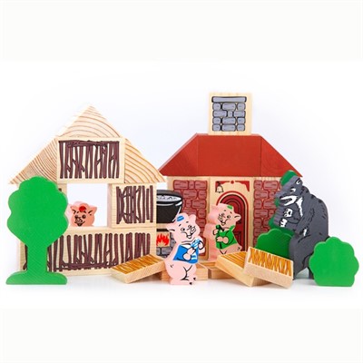Деревянный конструктор Сказки Три поросенка 453-5 - фото 69894016