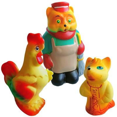 Набор резиновых игрушек Кот, лиса и петух СИ-354 - фото 69894466