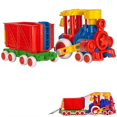 Паровозик Ромашка Детский сад с одним вагоном С-118-Ф /8/ - фото 69894906