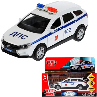 Модель VESTACROSS-12POL-WH LADA Vesta sw cross полиция. Технопарк  в коробке - фото 69894984