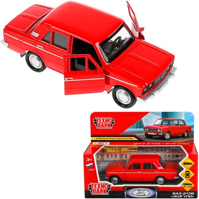 Модель 2106-12-RD ВАЗ-2106 Жигули красный Технопарк в коробке - фото 69895011