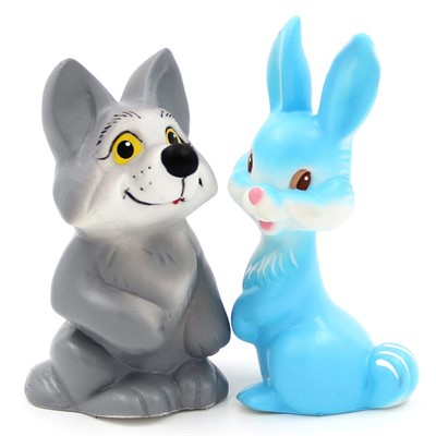 Резиновая игрушка Набор Зайчонок и Волчонок СИ-797 - фото 69895206