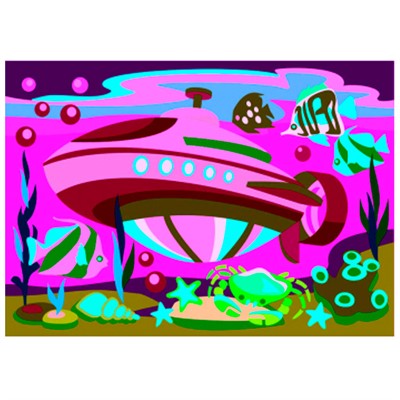 Набор для творчества Картина по номерам для малышей "Подводная лодка" Ркн-103 Lori - фото 69895230