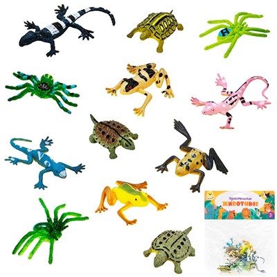Набор животных Levatoys YSLT05-9 Обитатели террариума в пак. - фото 69895257